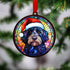 Labradoodle Black in Santa Hat Suncatcher Decoration